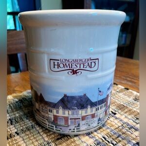 Longaberger Homestead ceramic utensil crock EUC